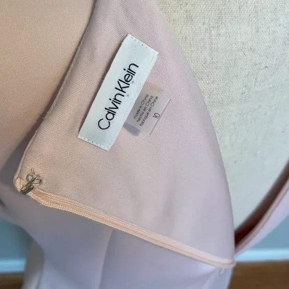 Calvin Klein Blush Pink stretch Comfort Dress 10. Beautiful well made dress - Picture 5 of 7